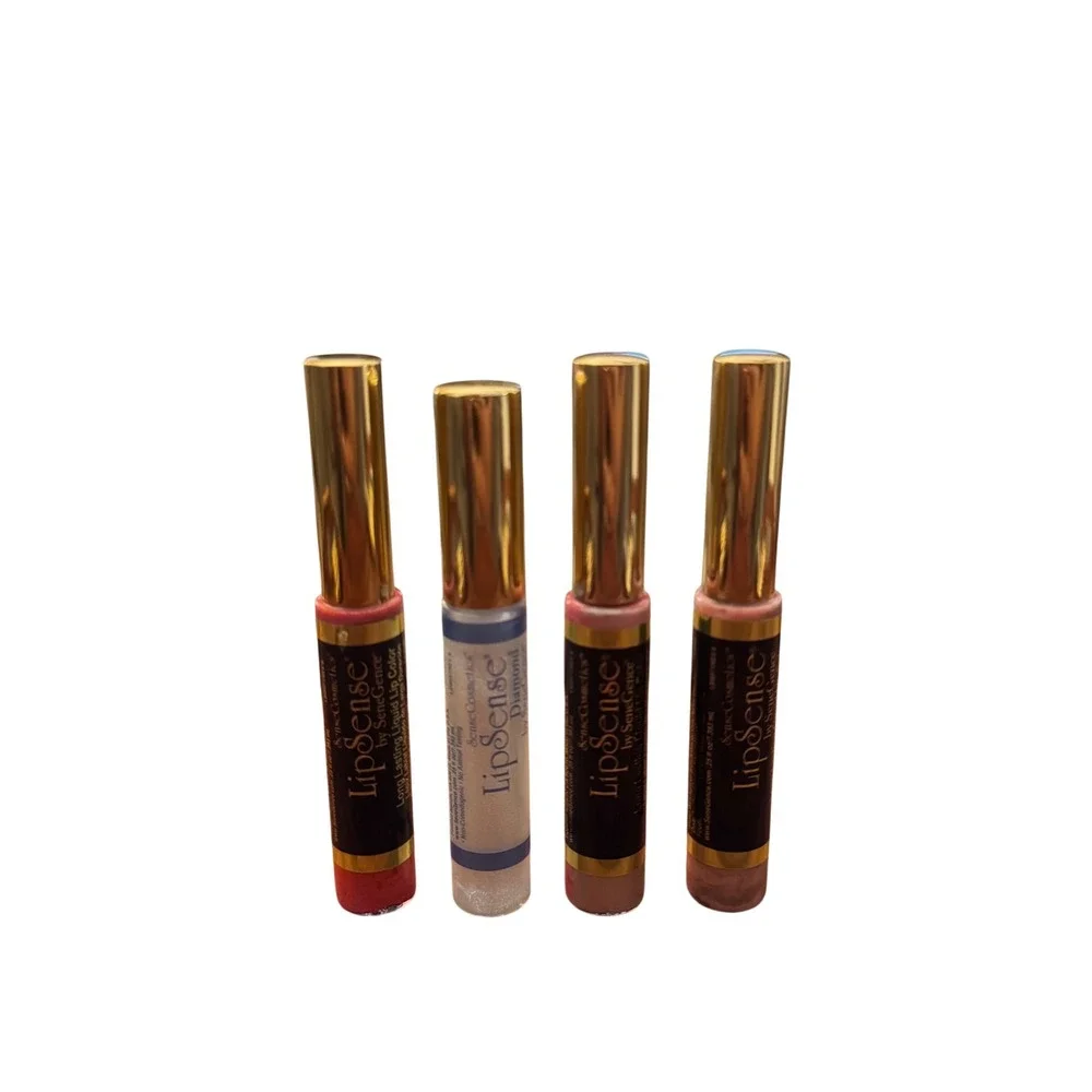 LipSense Liquid Lip Color Nude Mauve Ice Razzberry Diamond Kiss Gloss Set 0.25oz